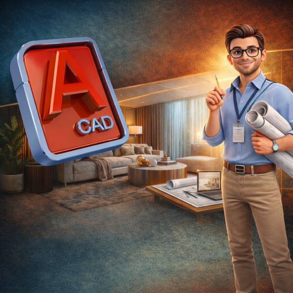 🧱 AutoCAD – التصميم الداخلي